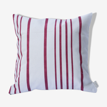 Cushion 40x40 striped red canvas