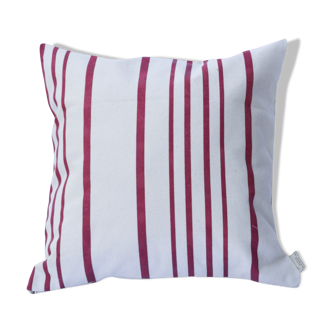 Coussin 40x40 toile rouge rayé