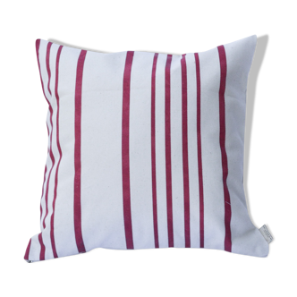 Cushion 40x40 striped red canvas