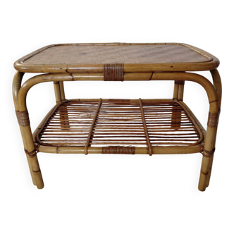 Vintage rattan coffee table