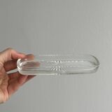 Metal butter dish with glass tray