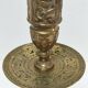 Pair of candle holders patinated bronze floral decoration early twentieth century