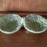 Salt and pepper service on their tray, in the shape of cabbages