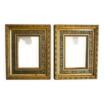 Pair of old carved gilded wood frames, Napoleon III style