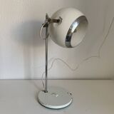 Large vintage 1960 white eyeball mid-century desk lamp - 44 cm