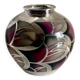 Thomas Bavaria Sterling Silver and Porcelain Vase - Art Deco