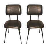 Paire de chaises années 60 noires