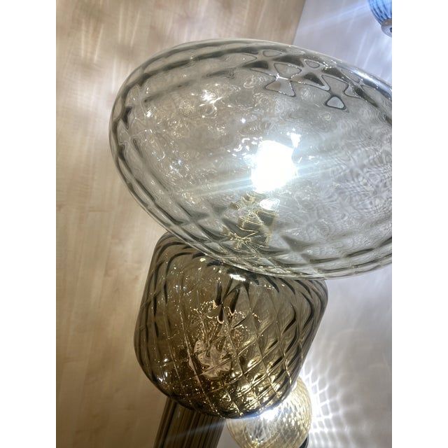 Contemporary "Ballotton" Fumè and Grey Murano Glass Floor Lamp
