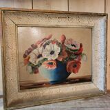 Oil on panel "Anemones"