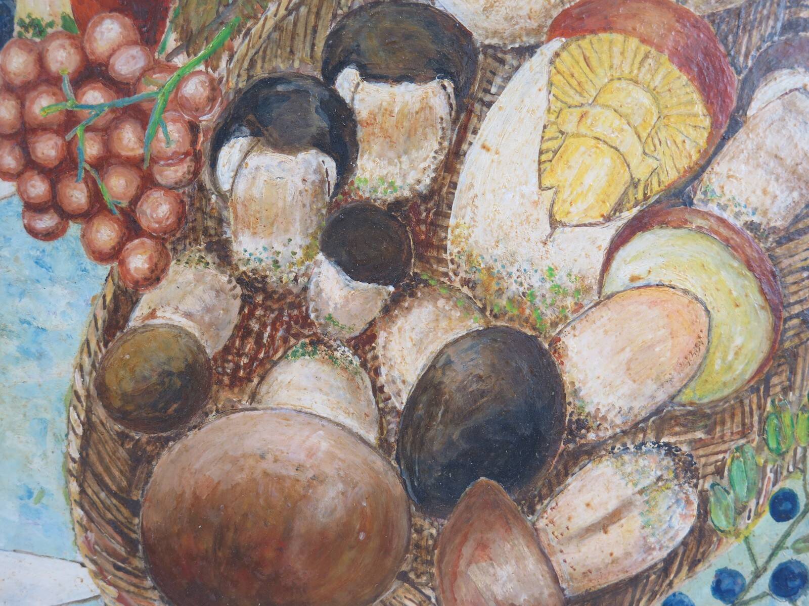 Oil painting still life signed and dated, painted on board with frame B8