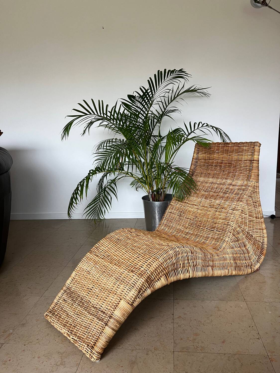Vintage IKEA karlskrona rattan lounge chair by Karl Malmvall