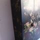 Black and red chinoiserie wardrobe – illuminated vintage furniture