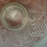 Molded glass vase decorated with fruit