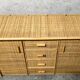 Vintage woven rattan and natural bamboo sideboard - Italy 1970s