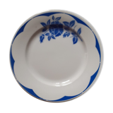 Assiette décor fleur bleu