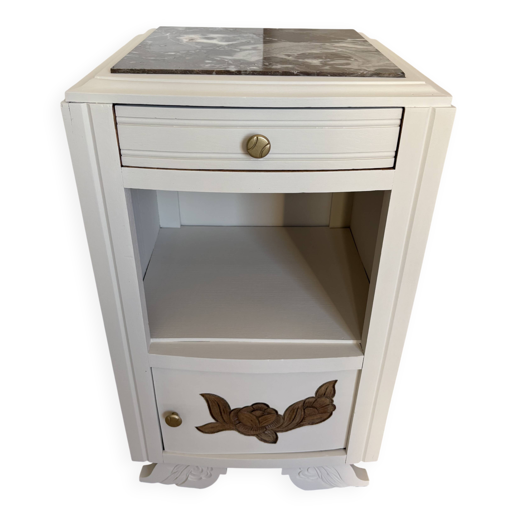 Table de chevet, meuble d'appoint restauré