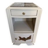 Bedside table, restored accent furniture.