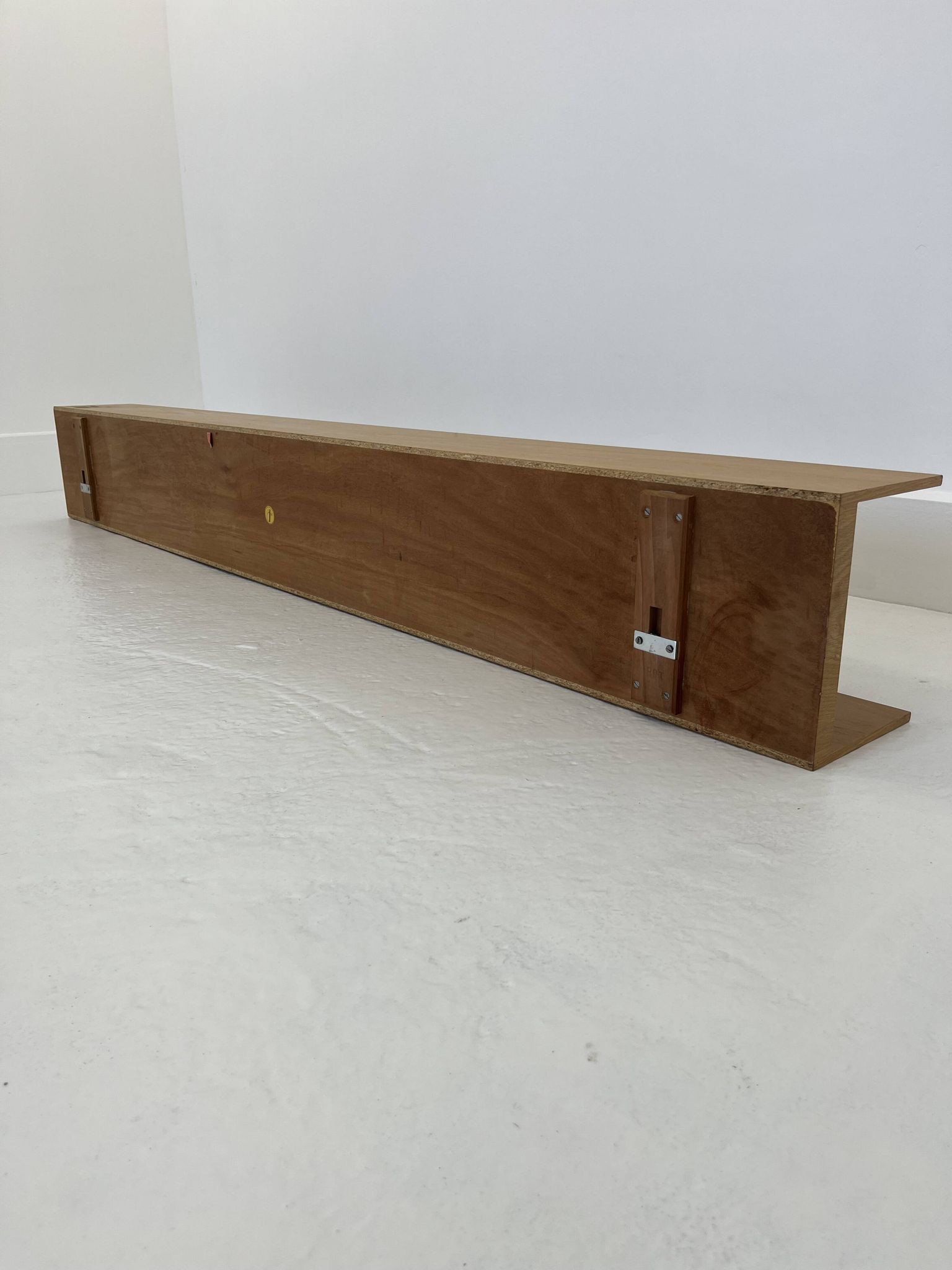 Large floating wall shelf in teak attributed to Walter Wirtz for Wilhe.