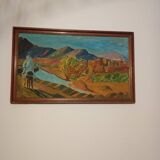 Oil on canvas landscape of the Atlas