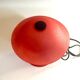 Vintage mushroom lamp red glass frosted effect