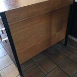 Pierre Paulin CM 223 desk, mahogany and chrome, Thonet edition, 1950