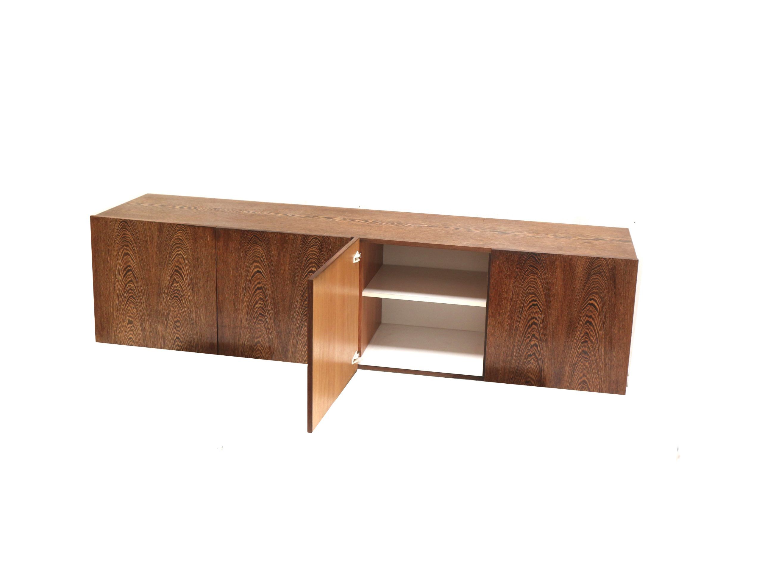 Vintage wall-mounted wengé sideboard by Banz Bord, 1970s