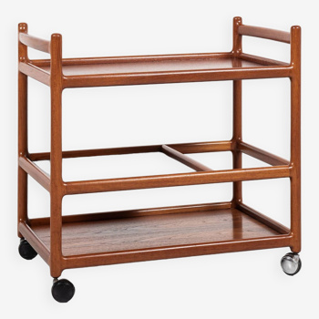 Midcentury Danish serving trolley in teak by Henning Korch for Silkeborg 1960s