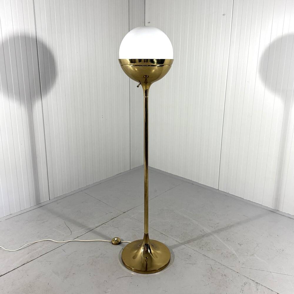 Vereinigte Werkstätten München brass & glass globe floor lamp 1960’s