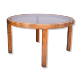 Rattan round dining table, 1970