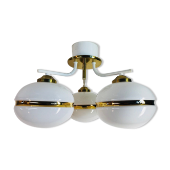 White opal glass pendant lamp Germany - 60s