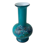 Vase bleu en opaline peinte