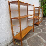 Pair of modular pine wall shelves