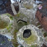 Concrete tree trunk planter