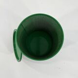Side table or basket in green perforated metal, 1980