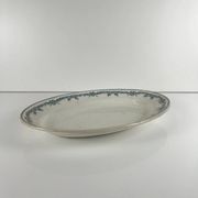 Oval ironstone plate model "Laurels" by Moulins des Loups - Hamage, 1900