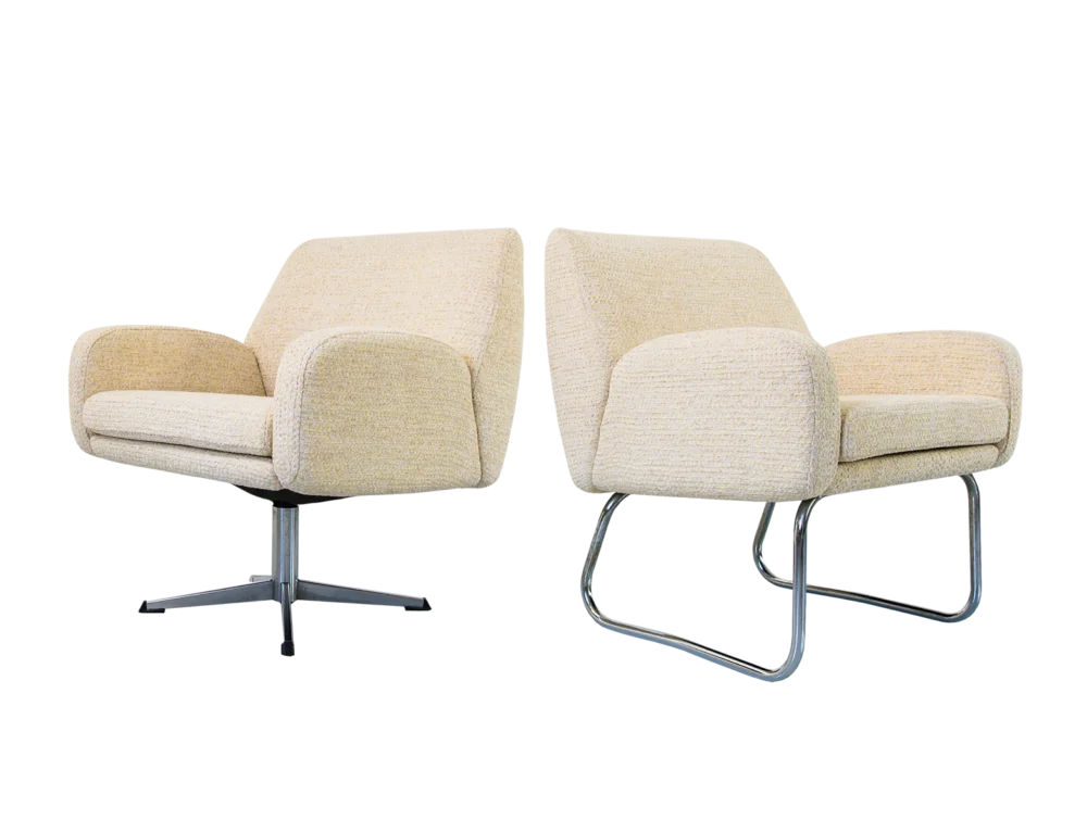 Fauteuils jaunes de l'ère spatiale, Allemagne, années 1970, ensemble de 2