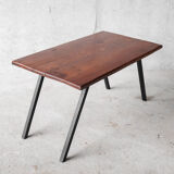 Solid wood coffee table and metal feet-1960