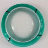 Ensemble trois vases en verre vert de Murano, vintage