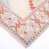 4x6 blue and beige handmade oushak rug