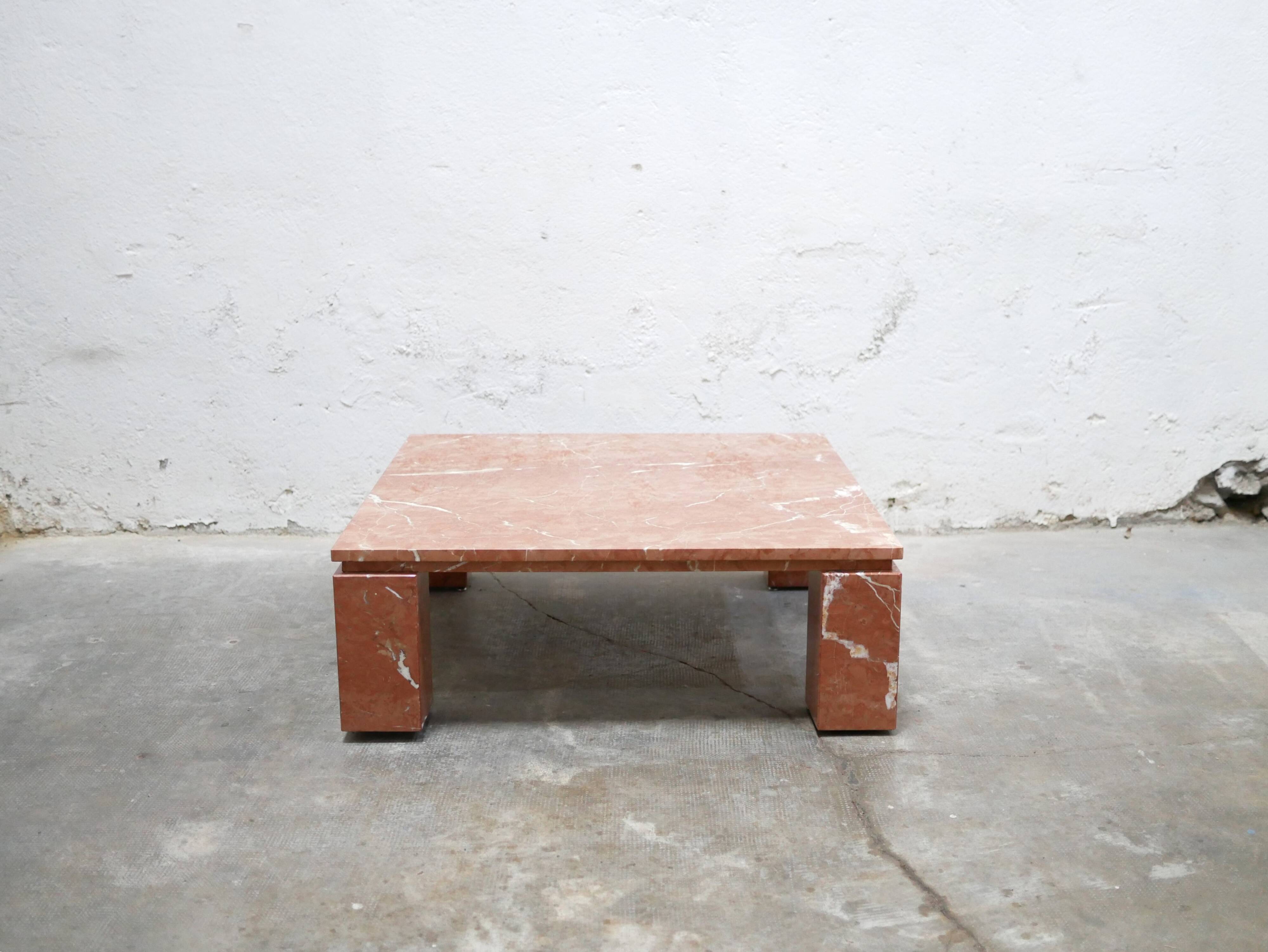 Vintage terracotta marble coffee table