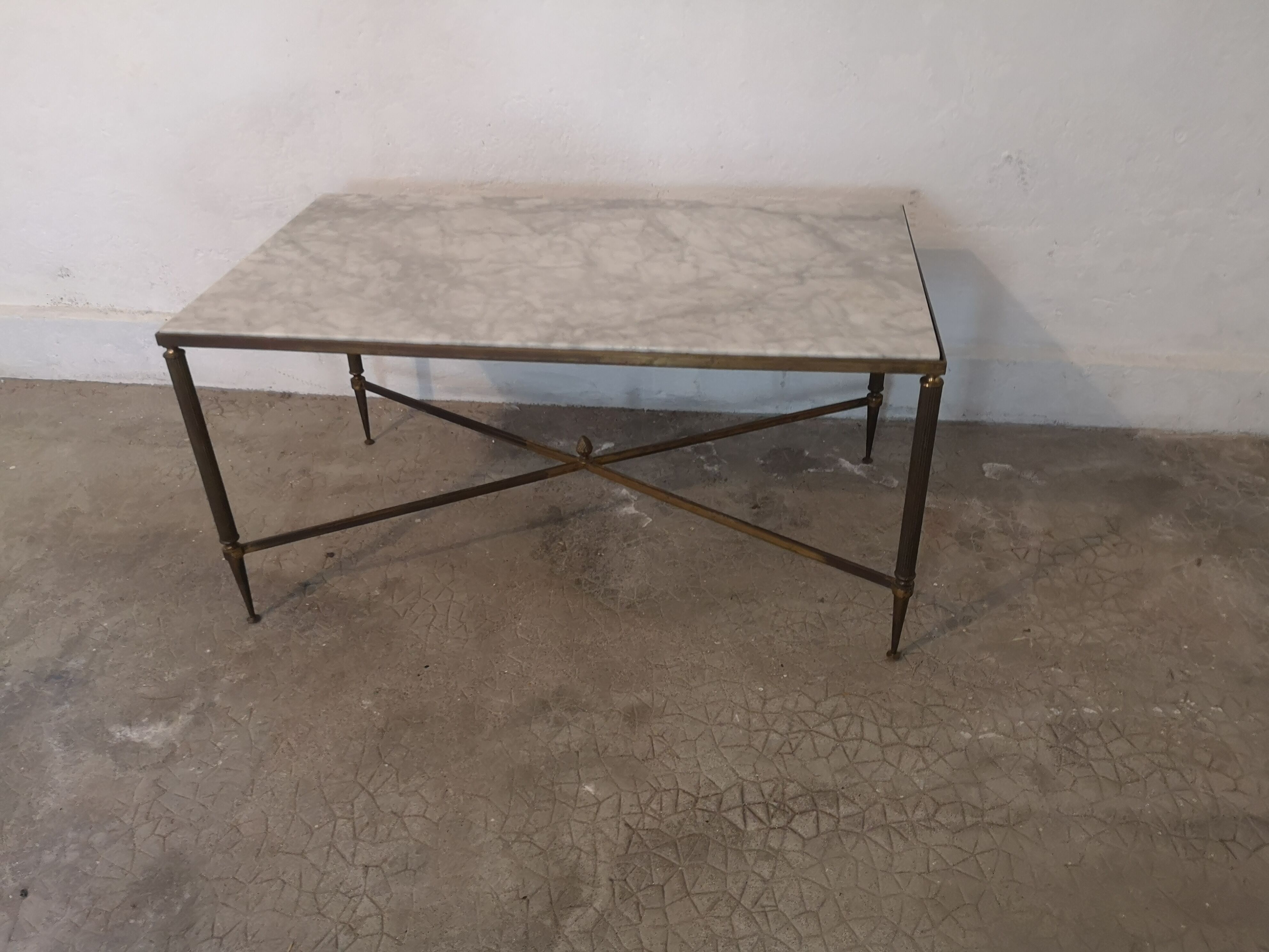 Vintage brass and marble coffee table