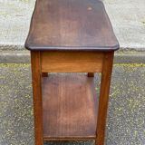 Vintage farmhouse dessert trolley on wheels made of solid wood from the 19th century.