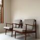 Two Vintage Danish Teak Wooden Armchairs