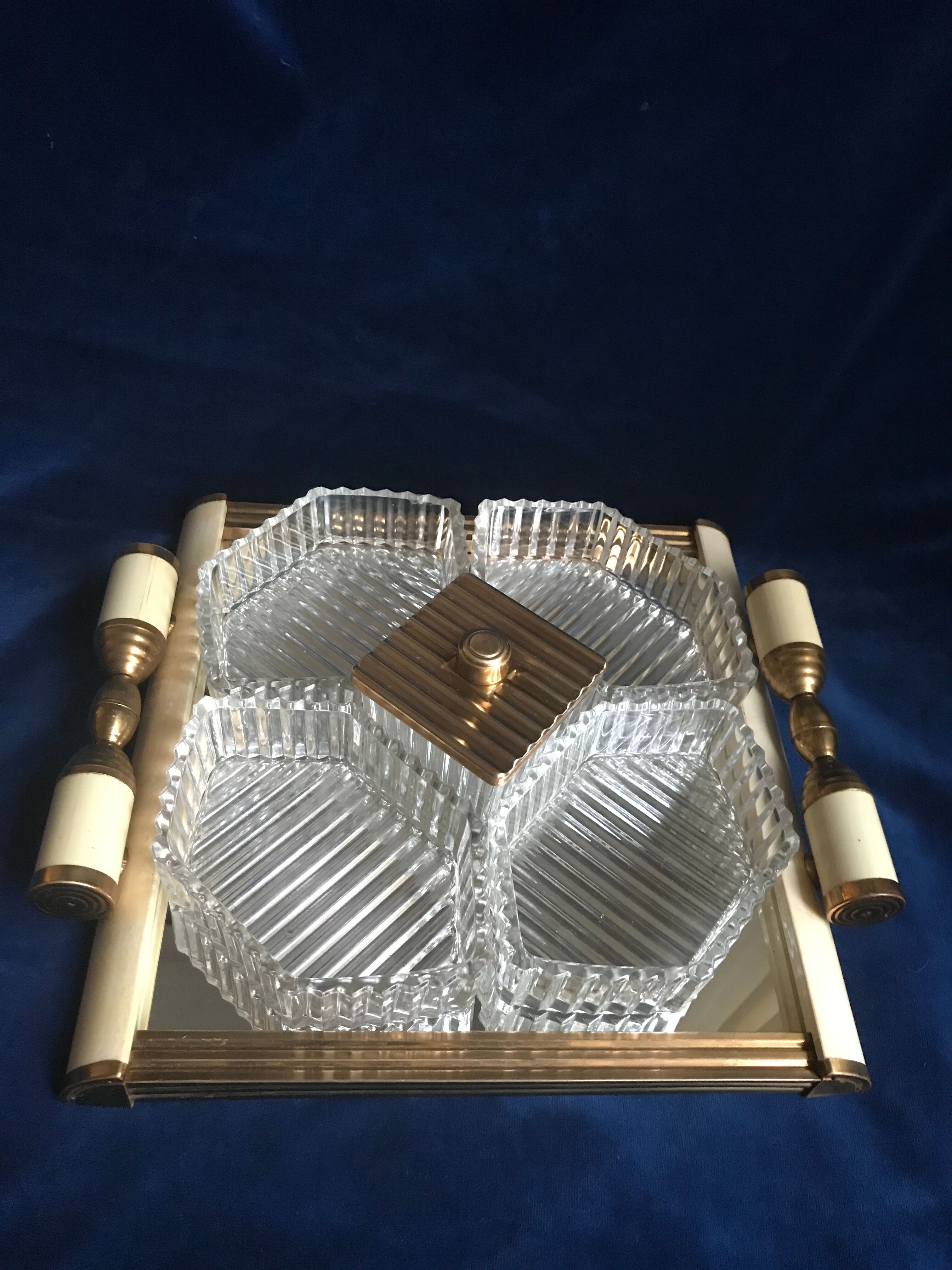Art Deco servant mirror tray