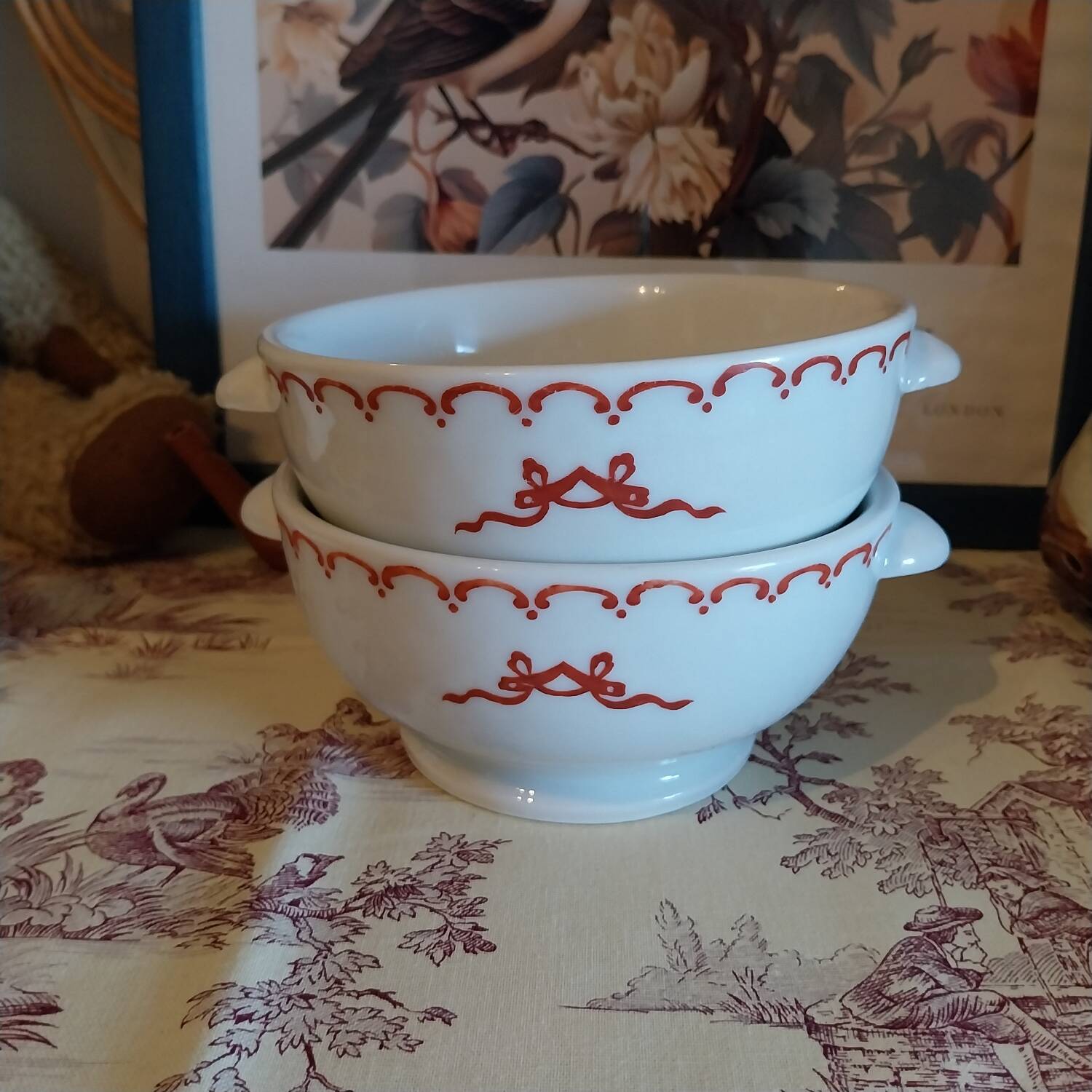 Antique earthenware bowls from Paris.