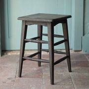 Vintage French stool from the 1940s, wooden stool, extra seat, stool.
