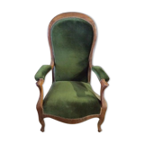 Voltaire with green velvet seat