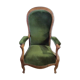 Voltaire with green velvet seat