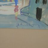 Jack Eichborn, Swedish Modern Cityscape, 1960s, Watercolor.