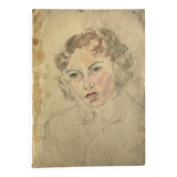 Portrait of a woman, 1950s/1960s. Watercolor and graphite on paper